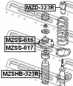 Rear shock absorber boot Febest MZSHB-323R