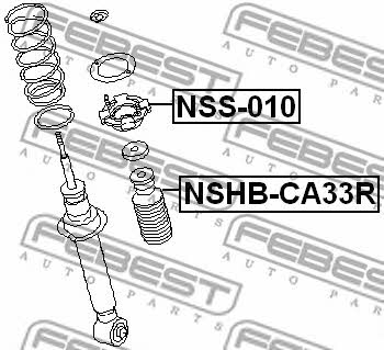 Rear shock absorber boot Febest NSHB-CA33R