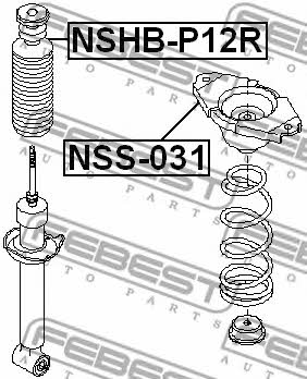 Osłona z odbójem dla 1 amortyzatora Febest NSHB-P12R