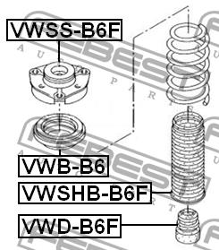 Osłona amortyzatora przedniego Febest VWSHB-B6F