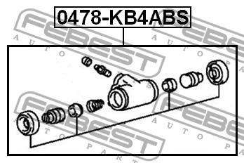 Цилиндр тормозной, колесный Febest 0478-KB4ABS