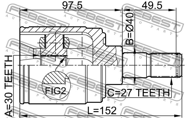 CV joint Febest 0311-HRVMTRH