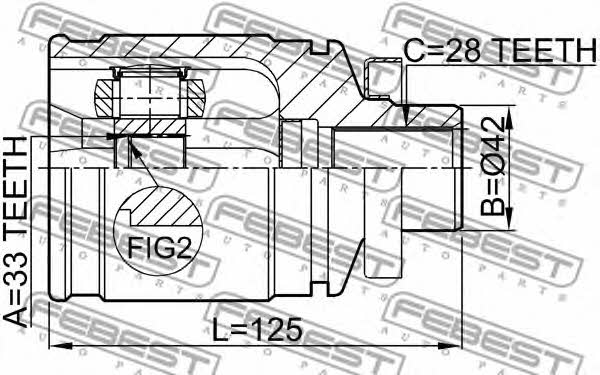 Przegub homokinetyczny Febest 0411-CU20RH