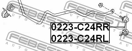 Стійка стабілізатора заднього ліва Febest 0223-C24RL