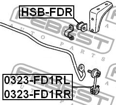 Łącznik stabilizatora tylnego prawy Febest 0323-FD1RR