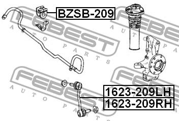 Łącznik stabilizatora przedniego lewy Febest 1623-209LH