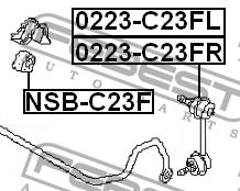 Łącznik stabilizatora przedniego lewy Febest 0223-C23FL