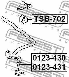 Łącznik stabilizatora przedniego lewy Febest 0123-430