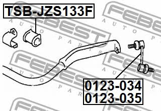 Front Left stabilizer bar Febest 0123-034