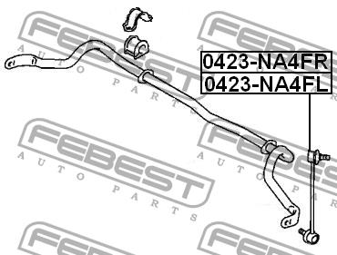 Стойка стабилизатора переднего правая Febest 0423-NA4FR