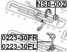 Febest Front stabilizer bar, right – price 43 PLN