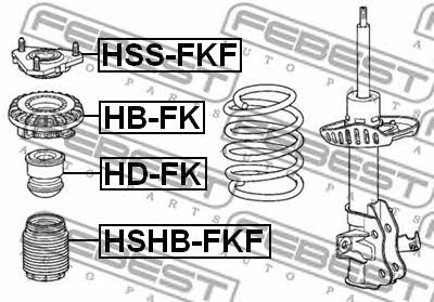 Пильник амортизатора переднього Febest HSHB-FKF