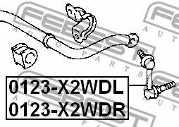 Łącznik stabilizatora przedniego prawy Febest 0123-X2WDR