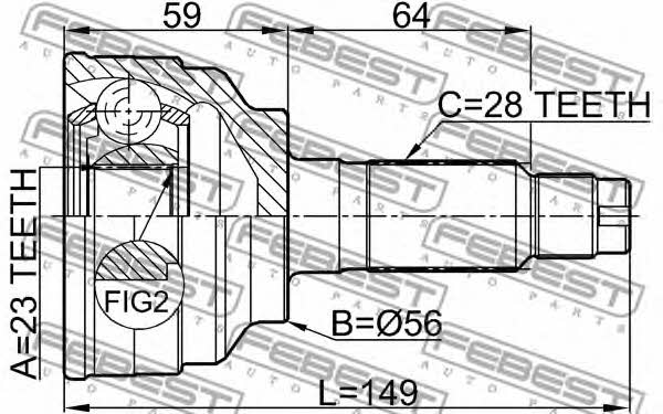 CV joint Febest 0510-018