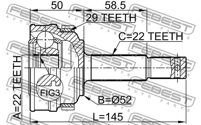 Wellengelenk Febest 1810-175A29