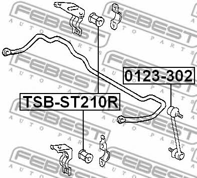 Втулка стабилизатора заднего Febest TSB-ST210R