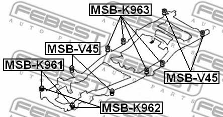 Subframe Silent Block Febest MSB-K963