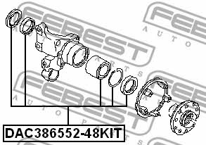 Підшипник задньої маточини колеса, комплект Febest DAC386552-48KIT