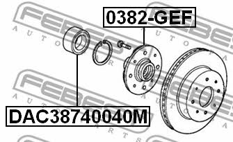 Front wheel bearing Febest DAC38740040M