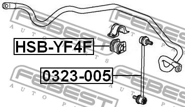 Tuleja stabilizatora przedniego Febest HSB-YF4F