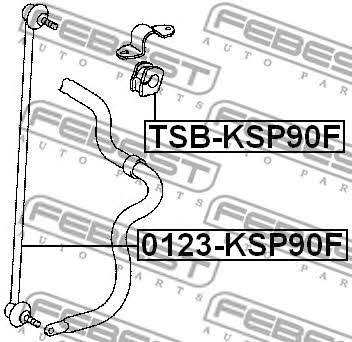 Tuleja stabilizatora przedniego Febest TSB-KSP90F