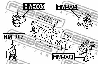 Engine mount, front Febest HM-007