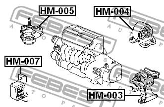 Febest Engine mount, front – price 75 PLN