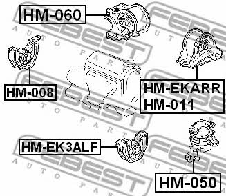 Motorlager rechts Febest HM-008