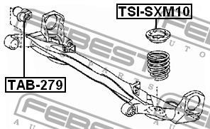Wkładka sprężyny zawieszenia tylna Febest TSI-SXM10