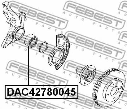 Front wheel bearing Febest DAC42780045