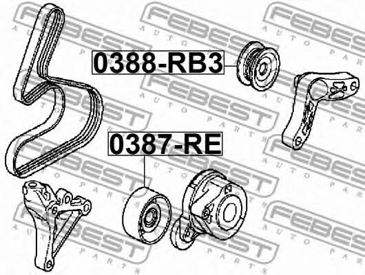 Febest V-ribbed belt tensioner (drive) roller – price 66 PLN