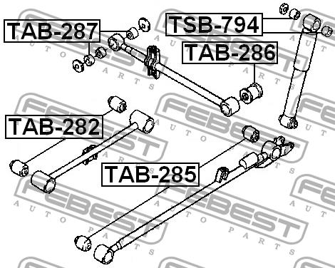 Silentblock am Querlenker hinten Febest TAB-287