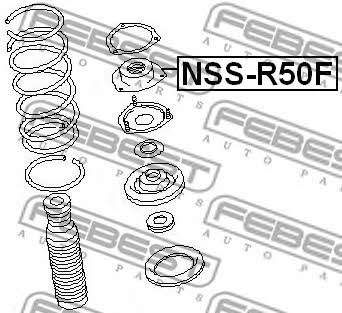 Poduszka amortyzatora zawieszenia, przód Febest NSS-R50F