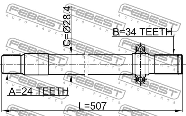 Febest Left axle shaft – price 225 PLN