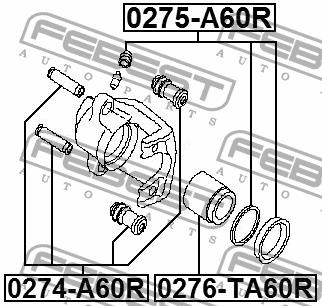 Rear brake caliper piston Febest 0276-TA60R