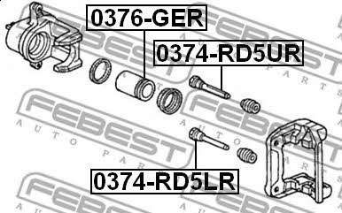 Rear brake caliper piston Febest 0376-GER