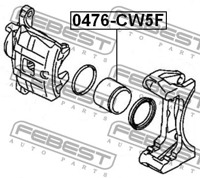 Front brake caliper piston Febest 0476-CW5F