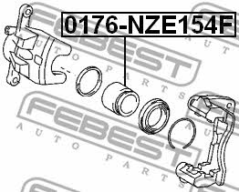 Front brake caliper piston Febest 0176-NZE154F