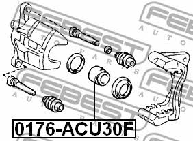 Поршень переднего тормозного суппорта Febest 0176-ACU30F