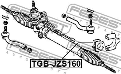 Сайлентблок рейки рулевой Febest TGB-JZS160