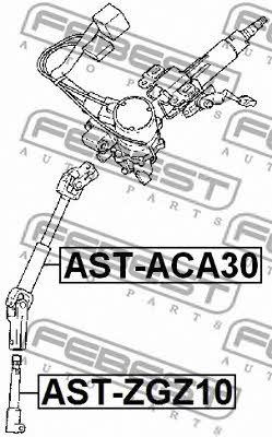 Вал рулевого управления Febest AST-ACA30