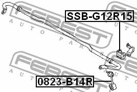 Втулка стабілізатора заднього Febest SSB-G12R15