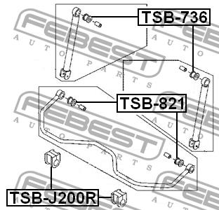Tuleja stabilizatora tylnego Febest TSB-J200R