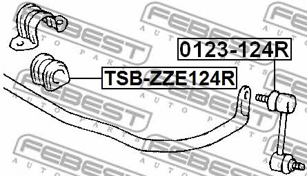 Stabilisatorbuchse hinten Febest TSB-ZZE124R