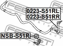 Tuleja stabilizatora tylnego Febest NSB-S51R