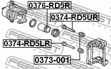 Bremssattelführung Febest 0374-RD5UR