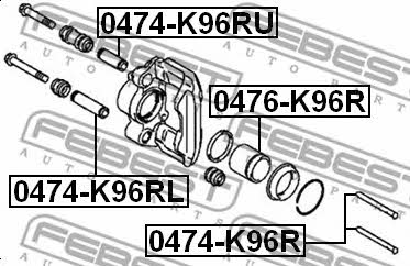 Напрямна гальмівного супорта Febest 0474-K96RL