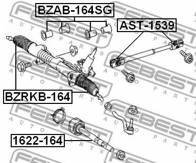 Steering rack boot Febest BZRKB-164