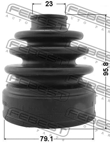 CV joint boot inner Febest 0215-L32T