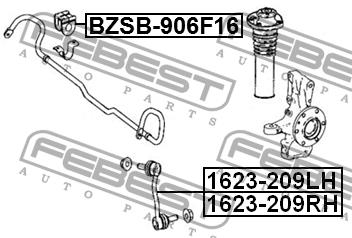 Втулка стабилизатора переднего Febest BZSB-906F16